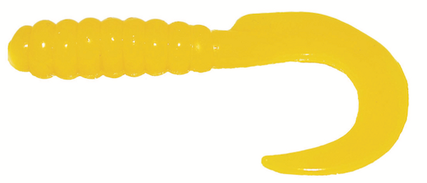 Big Bite 2"" Curl Tail Grub Yellow 10 Pk