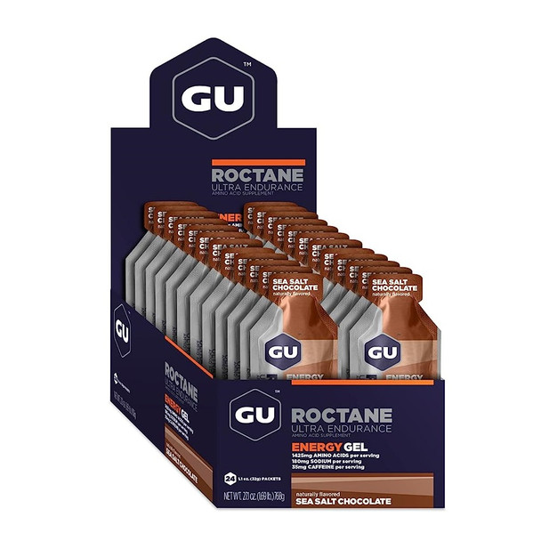 GU Roctane Energy Gels 24ct Box Sea Salt Chocolate