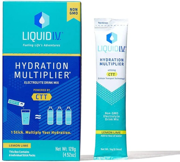 Liquid I.V. Hydration Multiplier 8ct Display Caddy Lemon Lime