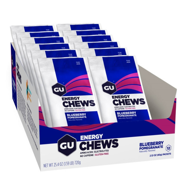 GU Energy Chews 12pk Box Blueberry Pomegranate