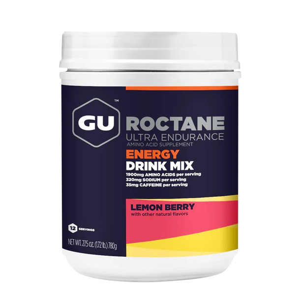 GU Roctane Energy Drink Mix 24 Serving Can Lemon Berry