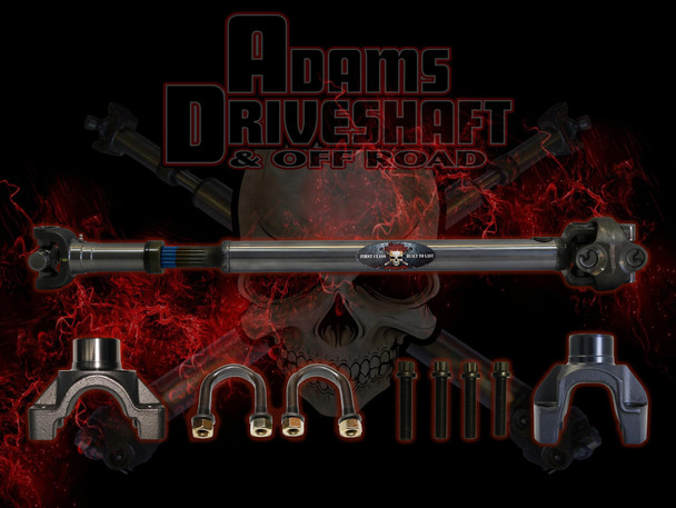 Adams Driveshaft XJ Front 1350 Half Round CV Driveshaft Extreme Duty Series Solid U-Joint