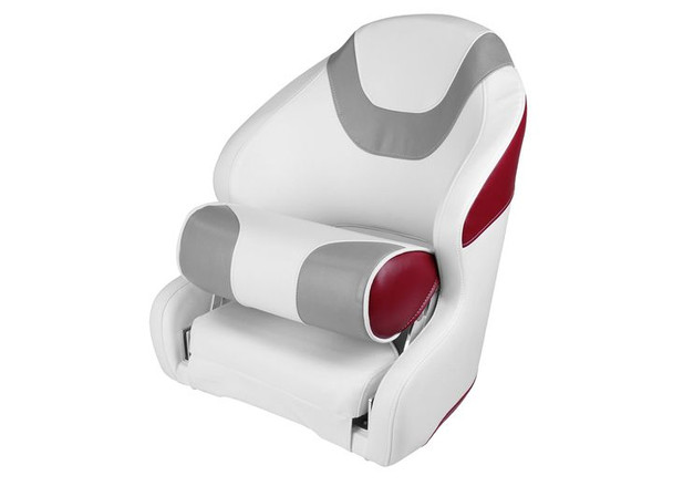 Wise 3315 Baja Series Bucket Seat W/ Flip Up Bolster  White / Marble / Dark Red