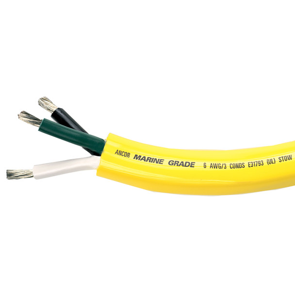 Ancor Shore Power Cord, 6/3 Stow, Yellow - 250ft - Per Foot | 153925ancor Shore Power Cord, 6/3 Stow, Yellow - 250ft - Per Foot | 153925