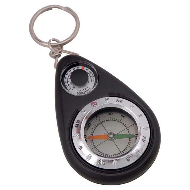 Keychain Compass W/Thermometer