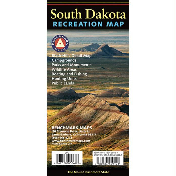 South Dakota Recreation Map, made by Benchmark -