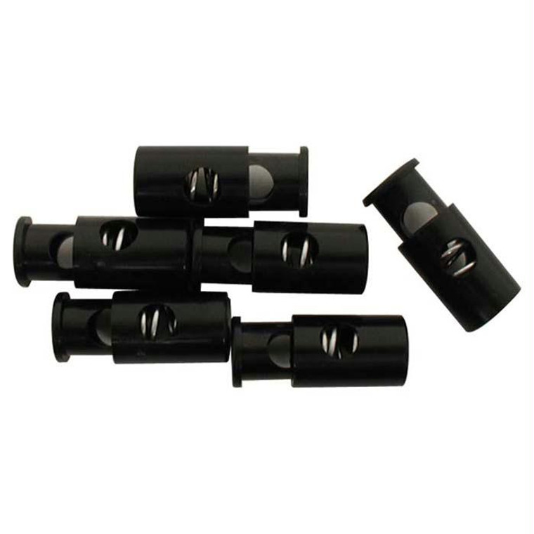 Cord Locks 3/8" Rnd Blk 6Pk, made by Liberty Mountain -