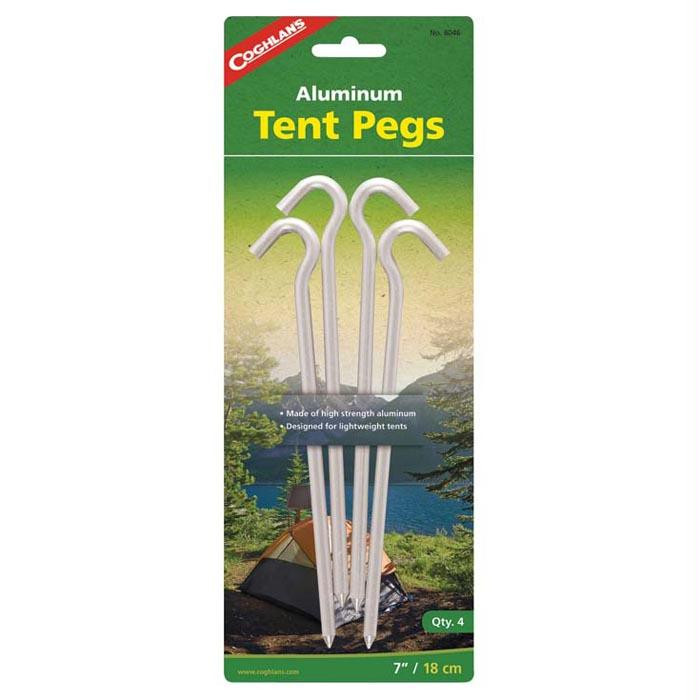 Alum Hooked Tent Peg 7" 4 Pk, made by Coghlans -