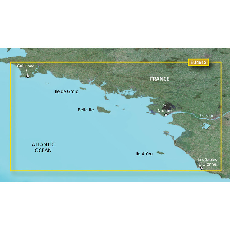 Garmin BlueChart® g3 Vision® HD - VEU464S - Penmarch to Les Sables d'Olonne - microSD™/SD™, made by Garmin - 010-C0808-00