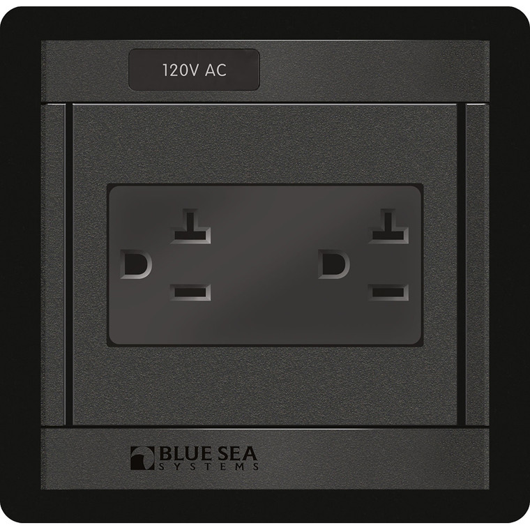 Blue Sea 1479 360 Panel - 120V AC DUal Outlet, made by Blue Sea Systems - 1479