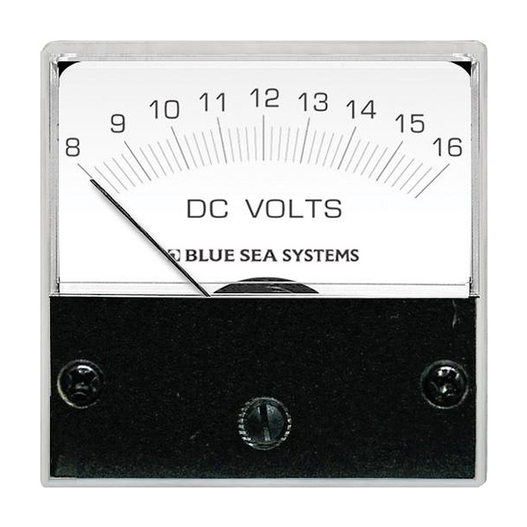 Blue Sea 8028 DC Analog Micro Voltmeter - 2" Face, 8-16 Volts DC, made by Blue Sea Systems - 8028