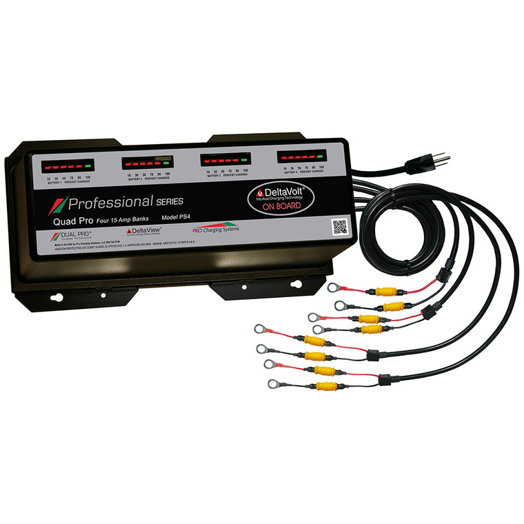 Dual Pro Professional Series Battery Charger - 60A - 4-15A-Banks - 12V-48V, made by Dual Pro - PS4
