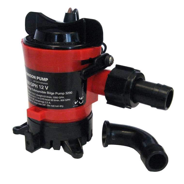 Johnson Pump 500 GPH Bilge Pump 3/4" Hose 12V Dura Ports, made by Johnson Pump - 32503