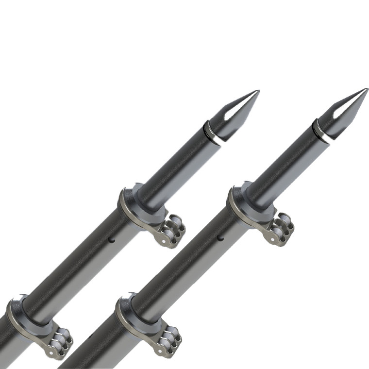 TACO 18' Deluxe Outrigger Poles w/Rollers - Silver/Black, made by TACO Marine - OT-0318HD-BKA