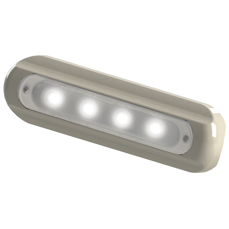 TACO 4-LED Deck Light - Flat Mount - White Housing, made by TACO Marine - F38-8800W-1