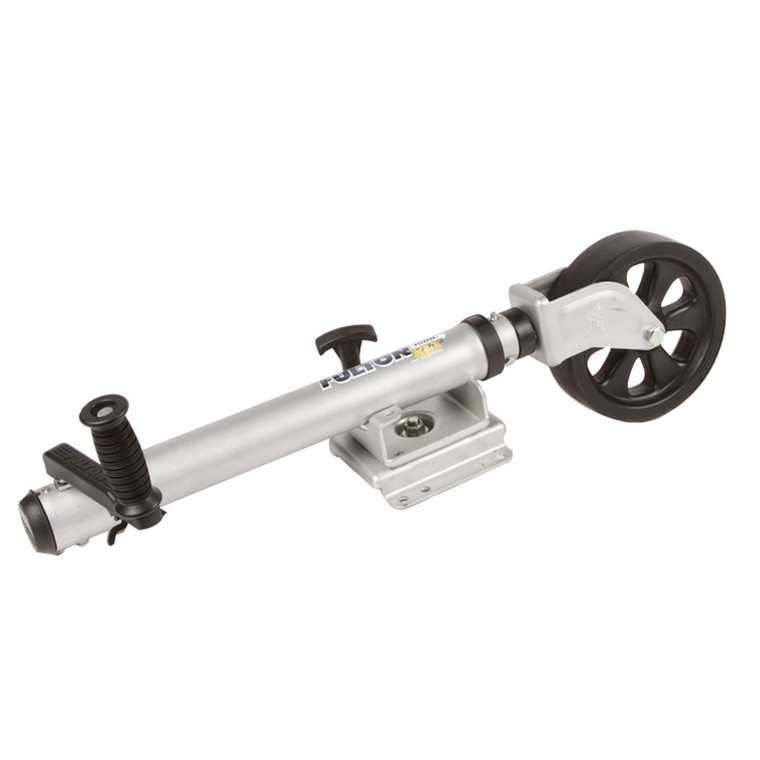 Fulton XLT 1500 lbs. Swing Away Bolt-On Jack w/12" Travel & 8" Poly Wheel - Sharkskin Finish, made by Fulton - 141133
