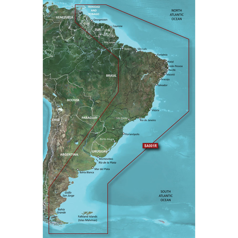 Garmin BlueChart® g3 HD - HXSA001R - South America East Coast - microSD™/SD™, made by Garmin - 010-C1062-20
