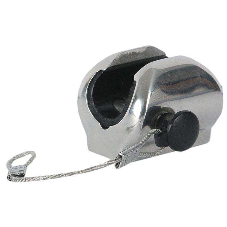 TACO Flat Deck Hinge w/Pin & Lanyard - Fits 7/8" Tube, made by TACO Marine - F13-0241/244BN-1
