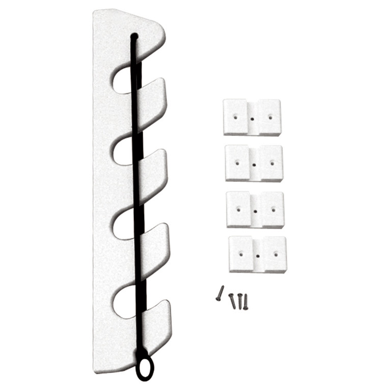 TACO 4-Rod Poly Bungee Rod Holder Rack - White, made by TACO Marine - P03-134W