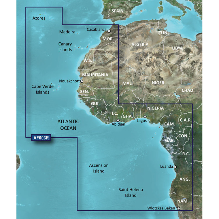 Garmin BlueChart® g3 HD - HXAF003R - Western Africa - microSD™/SD™, made by Garmin - 010-C0749-20