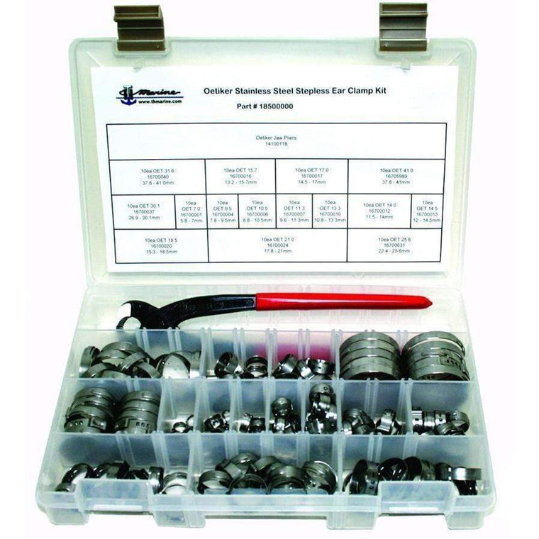 T-H Marine Oetiker Stepless Clamp Kit w/Pliers, made by T-H Marine Supplies - 18500000
