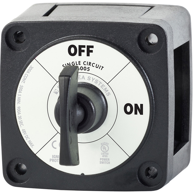 Blue Sea 6005200 Battery Switch Single Circuit ON-OFF - Black, made by Blue Sea Systems - 6005200