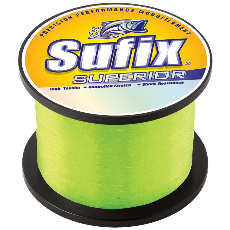 Sufix Superior Hi-Vis Yellow Monofilament - 15lb - 7410 yds, made by Sufix - 647-615