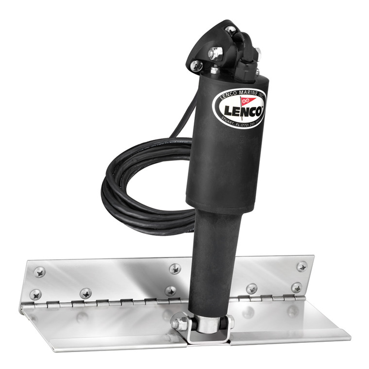 Lenco 4" x 12" Limited Space Trim Tab Kit w/o Switch Kit 12V - Electro-Polished - Standard Actuator, made by Lenco Marine - 15126-101