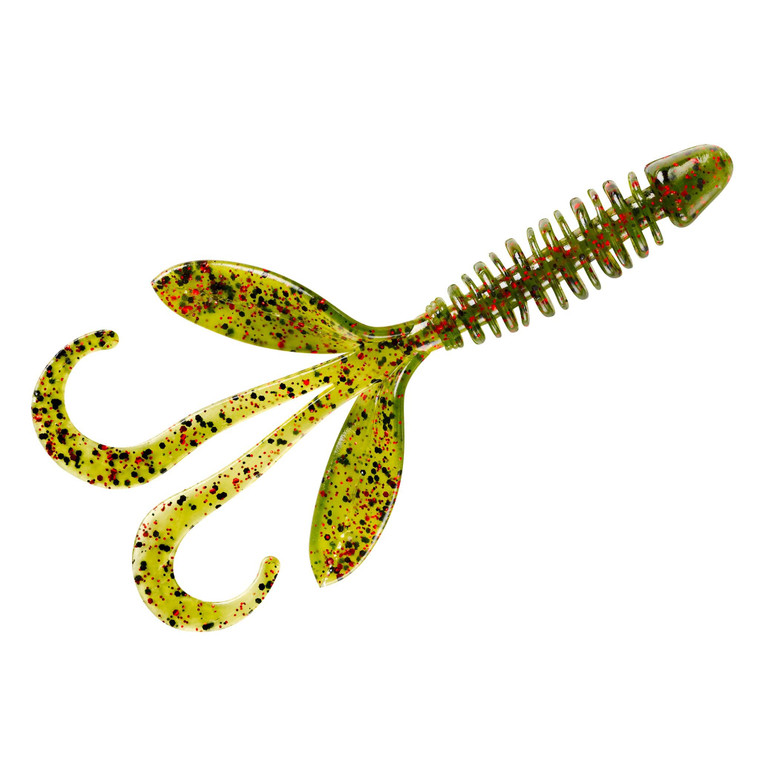 Yum Wooly Hawgtail 4.5" 7ct Watermelon Red, made by Yum Baits -