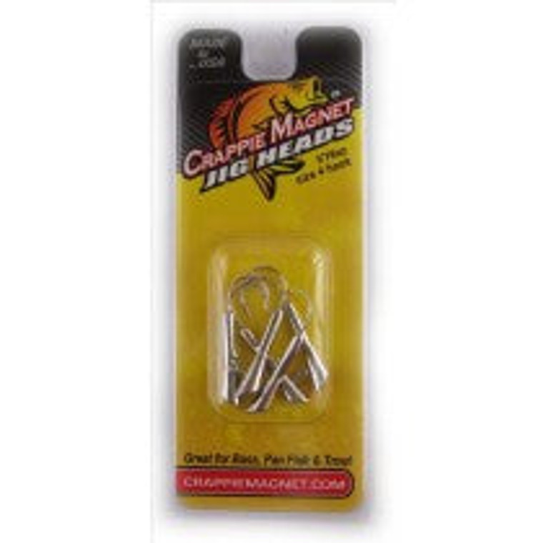 Leland Crappie Magnet Replacement Heads 5ct 1/16oz Nickel, made by Crappie Magnet Baits -