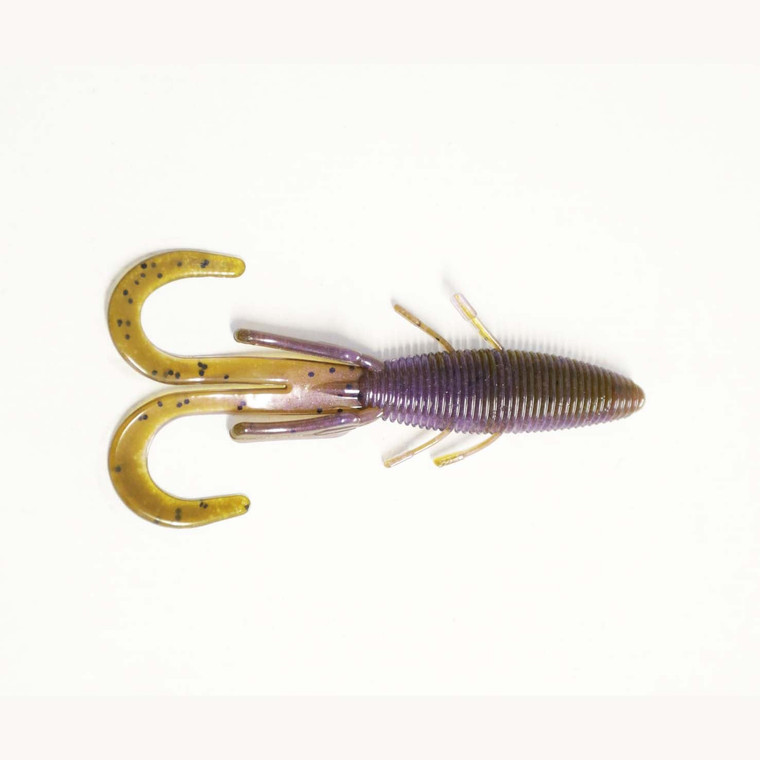 Missile D Stroyer 6" 6ct Green Pumpkin Flash, made by Missile Baits -