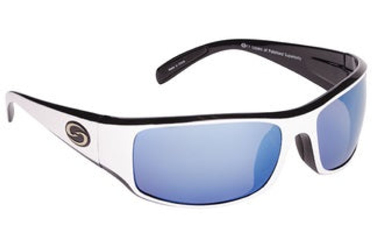 Strike King Sunglass S11 Okeechobee White/Black Blue Mirror, made by Strike King Baits -