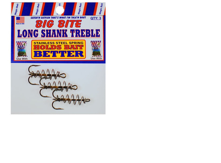 Magic Bait Treble Hooks-Long Shank 3ct Size 4, made by Magic Bait -