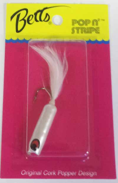Betts Pop N Stripe White, made by Betts Tackle -