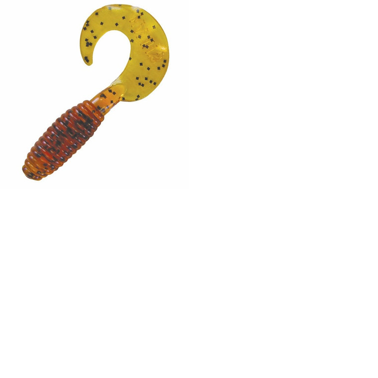 Kalins Lunker Grub 5" 10ct Pumpkin S&P, made by Kalin Baits -