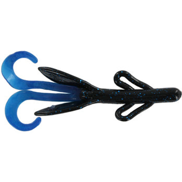 Big Bite Creature 4" 10ct Black Blue Tail, made by Big Bite Baits -