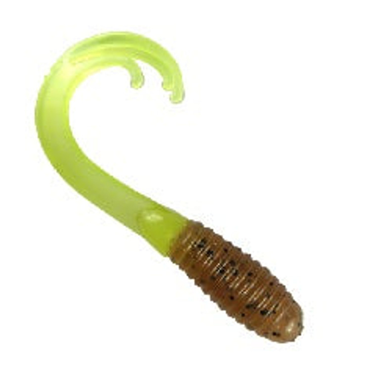 Southern Pro Triple Tip Grub 10ct Pumkin/Chartreuse, made by Southern Pro Baits -
