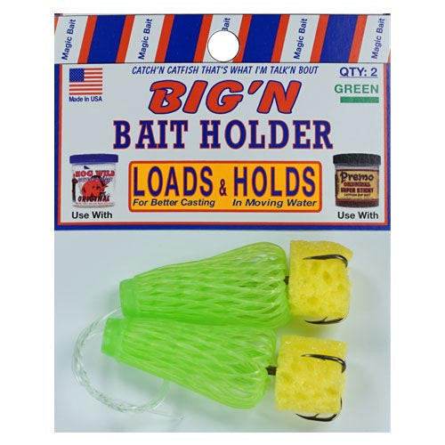 Magic Bait BigN Bait Holder Green 2ct Size 2, made by Magic Bait -