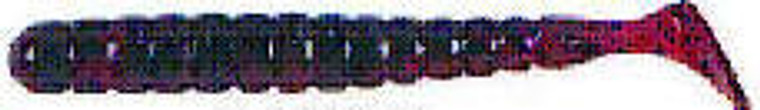 Slider Bass Grub 3" 15ct Plum Glitter, made by Slider Baits -