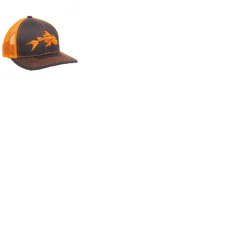 Outdoor Cap Fish Bones Mesh Back Charcoal Neon Orange, made by Outdoor Caps -