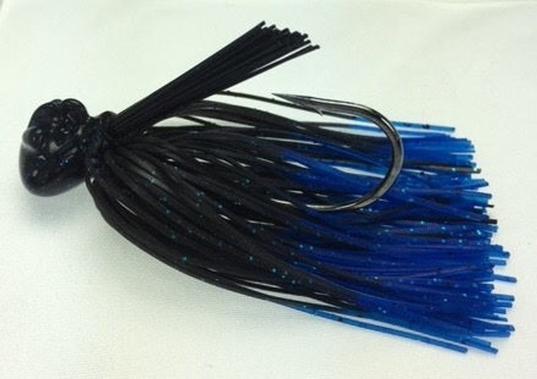 Stanley Stand-Up Football Jig 1/2oz Black/Blue Fire Tip, made by Stanley Baits -