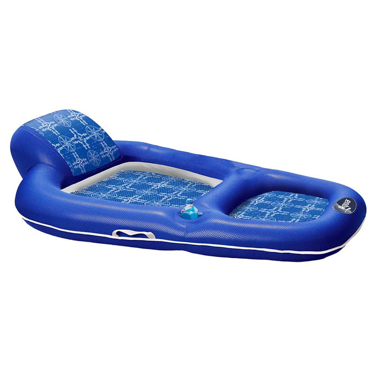 Aqua Leisure Luxury Recliner Lounge - Compass Rose Royal Blue - 60" x 36", made by Aqua Leisure - AQL4029RB
