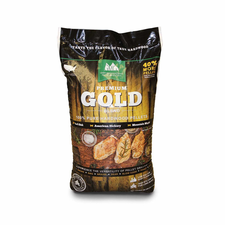 Premium Gold Blend Grilling Pellets - 28 lb bag, made by Green Mountain Grills - GMG-2001