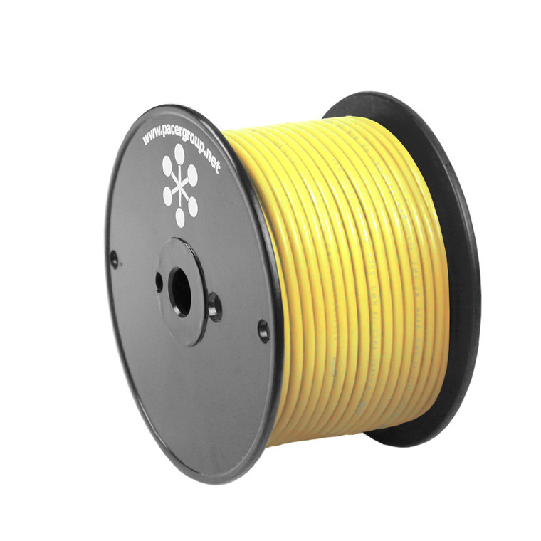 Pacer Yellow 14 AWG Primary Wire - 100', made by Pacer Group - WUL14YL-100