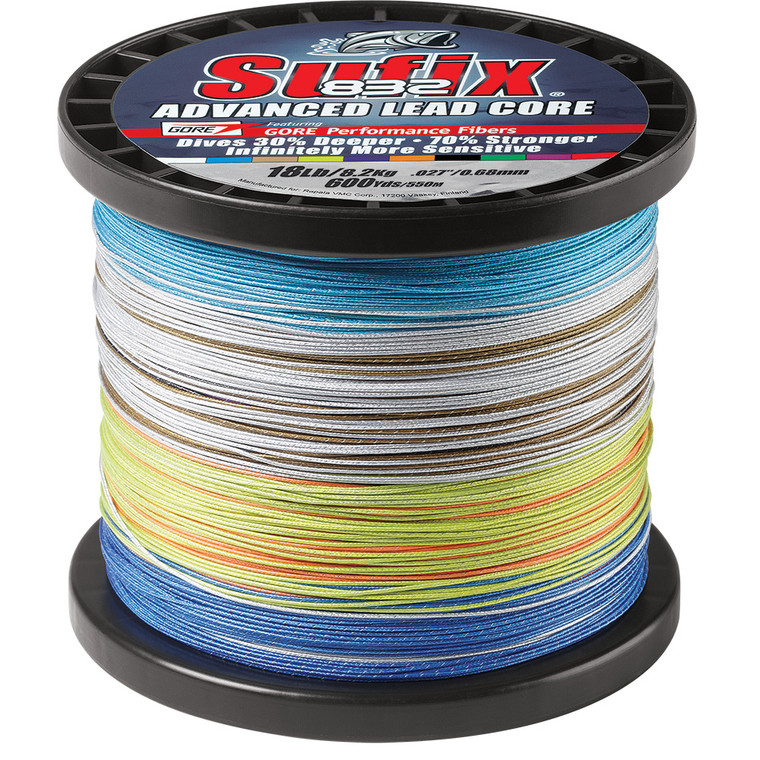 Sufix 832 Advanced Lead Core - 18lb - 10-Color Metered - 600 yds, made by Sufix - 658-318MC