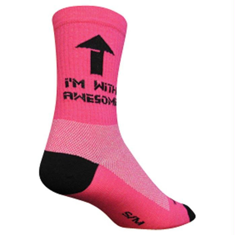 Awesome 6" Crew Pink S/M, made by Sockguy -