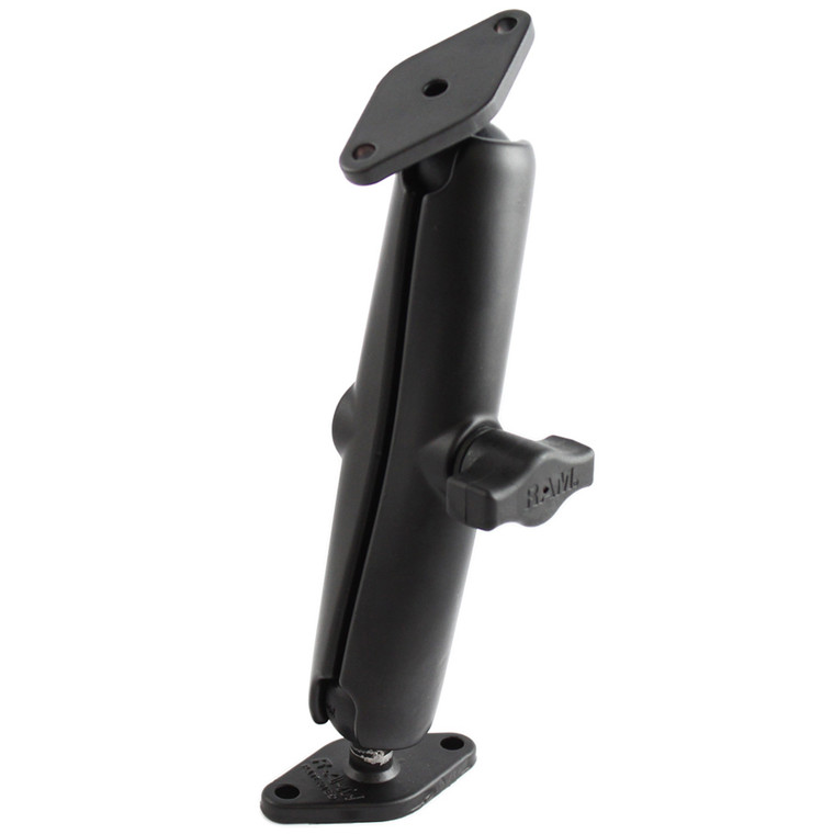 RAM Mount 1" Diameter Ball Mount w/Long Arm & 2 Diamond Bases, made by RAM Mounting Systems - RAM-B-102U-C