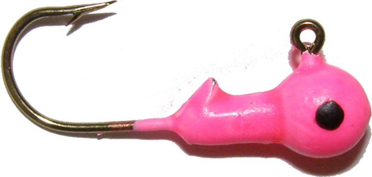 Big Bite 1/16 Ball Jig Head 10bg Pink, made by Big Bite Baits - BBJ16-04