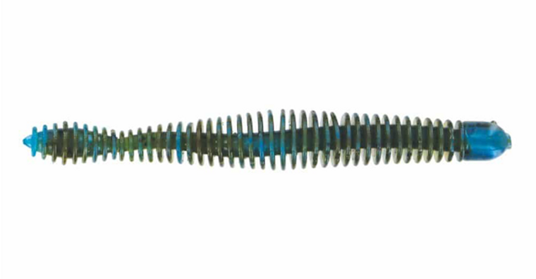 Big Bite 4.75"" Coontail Grn Pmkn Blu 7pk, made by Big Bite Baits - 4CONT-09