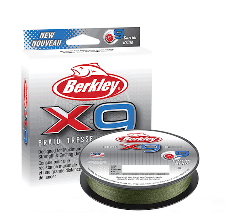 Berk X9 Braid 330yd Lo Vis Grn 30#, made by Berkley - 1486827